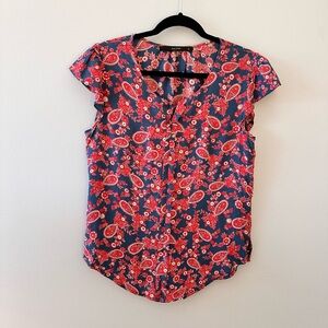 FUN2FUN| flutter sleeve paisley top